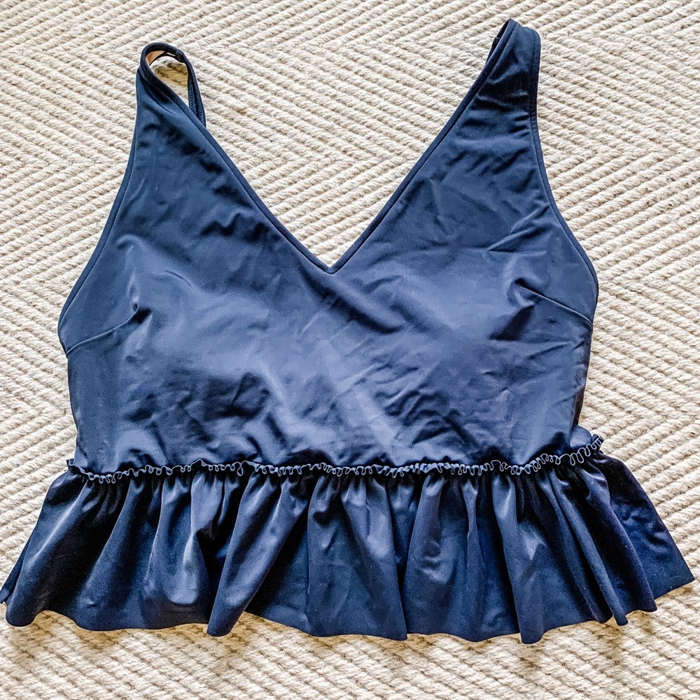 Kortni Jeane Navy V Neck Top